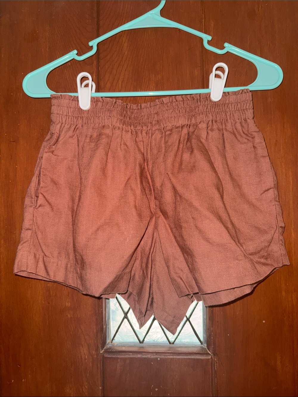 Reformation 100% Linen Women’s Elastic Waist Shorts in Rust XS